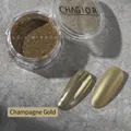 Champagne gold nail magic mirror powder for professional metallic chrome finish effects - High Gloss Mirror Powder-03 / Champagne Gold