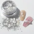 Fonkelende galaxy zilveren nagelglitterset met ultradunne iriserende schelpfragmenten - 01# Galaxy Kristal Glitters