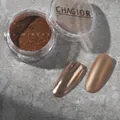 Light rose gold magic mirror nail powder with metallic lacquer finish for manicures - High Gloss Mirror Powder-04 / Light Rose Gold