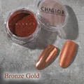 Professional bronze gold metallic magic mirror nail powder for high-shine chrome finish - Bronze Gold