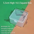 Caja de almacenamiento cuadrada de PP transparente con tapa, 10,4x10,4x5,5 cm - 10.4x10.4x5.5cm