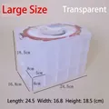 Große 3-lagige transparente Kunststoff-Aufbewahrungsbox mit 30 Fächern und Griff - 3 Schichten 30 Fächer / L / Transparent