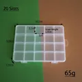 Caja organizadora de plástico transparente de 20 compartimentos para joyas y cuentas - 20 Compartimentos con Ranura / 16.7x12.7x1.75cm