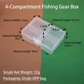 Caja de almacenamiento transparente de plástico con 4 compartimentos para joyas y pesca - Aparejos de Pesca 4 Compartimentos / 10.3x7.2x3cm / Transparente