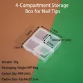 Caja de almacenamiento transparente de 4 compartimentos para cuentas y joyas - Caja de 4 rejillas para puntas de uñas / 5.6x5.4x1.5cm