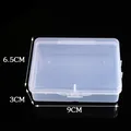 Transparent rectangular PP plastic storage box with lid measuring 9x6.5x3cm - 9x6.5x3cm / Clear