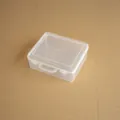 Small transparent PP plastic storage box detail featuring integrated handle and dual locking clips - Small (16.2x13.4x5.6cm) / Clear