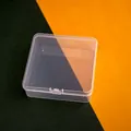 Detail view of 11.5cm square transparent storage box with secure latch and clear finish - 11.5cm Square Style