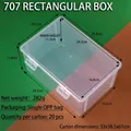Caja de almacenamiento de plástico rectangular transparente grande con dimensiones y 282g - 25.8x18.1x11.8cm