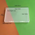 Vue détaillée d'une boîte en plastique PP transparent avec ses dimensions extérieures. - Taille Extérieure 18.3x13.3x1.7cm