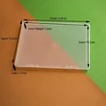 Vue détaillée des dimensions de la boîte de rangement en PP transparent. - Taille Extérieure 21.8x15.5x1.7cm