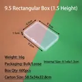 Boîte de rangement rectangulaire en plastique transparent 9,5x6,5x1,5cm pour bijoux - Boîte Rectangulaire 9.5 (9.5x6.5x1.5cm)