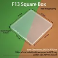 Boîte de rangement carrée en plastique PP transparent de qualité pour les bijoux - Boîte Carrée F13 (Taille Extérieure 15.5*15.5*1.75cm)