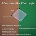 Boîte de rangement carrée transparente en plastique PP, dimensions 6,5x6,5x0,8cm - Boîte Carrée 6.5 (Taille Extérieure 6.5*6.5*0.8cm)