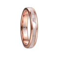 4mm rose gold tungsten carbide ring for women featuring white mother-of-pearl inlay detail - Size 5 / Electroplated Rose Gold