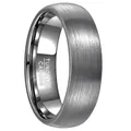 Classic 7mm brushed steel finish men's tungsten carbide ring with a polished inner band - Size 6 / Brushed Polished Style (T001) / Steel