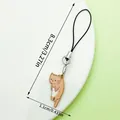 Schattige cartoon kat telefoonkoord hanger, afmetingen 8,3 cm lang en 1,1 cm breed - Bruine Kat Telefoonkoord (LS506)