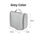 Waterproof grey hanging travel toiletry bag organizer with dimensions 19cm x 16cm x 6cm - 19x16x6cm / Gray