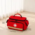 Borsa di pronto soccorso rossa di grande capacità con croce medica e segni di dimensioni - Rosso
