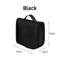 Compact black travel toiletry bag with 19x6x16cm dimension markers for storage - 19x16x6cm / Black