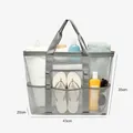Bolsa de playa de malla gris claro de gran capacidad con medidas de 43x35x20cm viaje - 43x35x20cm / Gris claro