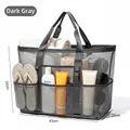 Bolsa de playa grande de malla gris oscuro para equipo de natación y fitness pro - 43x35x20cm / Gris oscuro