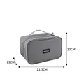 Gray double-layer cationic cable storage bag, shockproof organizer for electronics accessories - Double Layer / 21.5x13x13cm / Gray