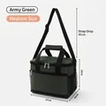 Mittlere armee grüne isolierte Lunchtasche mit wasserdichtem Aluminiumfolienfutter - M / Grün