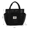 Grand sac de plage multifonctionnel en maille noire pour le rangement, 28x28x16cm - 28x28x16cm / Noir