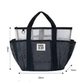 Grand sac de plage en maille bleu crépuscule avec poignées robustes pour le voyage - 28x28x16cm / Bleu marine