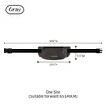 Gray waterproof outdoor running waist bag with adjustable strap and dimension details - Gray