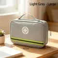 Grand sac de premiers secours gris portable pour médicaments taille 26.5x17.5x6 cm - L / Gris clair