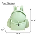 Light mint green minimalist nylon backpack for students and travel commuting 25x30cm - 30x25x9cm / Green