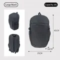 Large capacity black hiking backpack with 20L storage and dimension details - Large (20L) / Black
