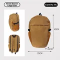 Khaki brown large capacity 20L travel outdoor backpack with detailed size dimensions shown - Large (20L) / Orange