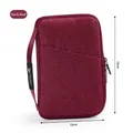 Organizador de viaje impermeable rojo oscuro para pasaportes y documentos, 23x12cm - Bolsa de Pasaporte Portátil (1236) / Burdeos