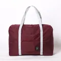 Bolsa de viaje burdeos de gran capacidad con correas grises para organizar equipaje - Burdeos
