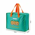 Cute insulated green cartoon lunch bag for children featuring carrot prints and handles - 29x13x22cm / Green