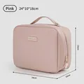 Grand sac à cosmétiques rose avec poignée supérieure et fermeture éclair sécurisée - Style Carré Porté Main (HZB-0949) / Rose