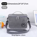 Tragbare graue isolierte Lunchtasche mit verstellbarem Schultergurt für Büro oder Outdoor - Klein (24*14*17cm) / Grau