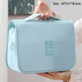 Große wasserdichte Reise-Kulturtasche in Hellblau mit Tragegriff, 24x9,5x18,5cm - Hellblau