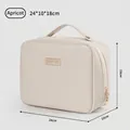 Grand sac de rangement cosmétique multifonctionnel abricot avec poignée - Style Carré Porté Main (HZB-0949) / Blanc