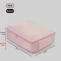 Pink medium expandable compression storage bag for quilts and clothes 52x42x29cm - M / Medium Pink