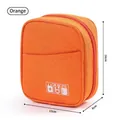 Shockproof orange travel digital storage bag for cables and power chargers 16x13x6cm - Orange