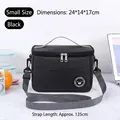 Schwarze isolierte Lunchtasche mit verstellbarem Schultergurt, Größe 24x14x17cm - Klein (24*14*17cm) / Schwarz
