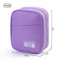 Portable purple digital storage bag for chargers and cables - 16x13x6cm size - Purple