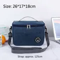 Navy blue insulated lunch bag with adjustable shoulder strap for portable outdoor use - Medium (26*17*18cm) / Navy Blue