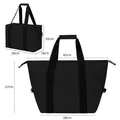 Dimensions of 25L portable black waterproof oxford cooler bag for outdoor picnic camping - S / Black
