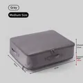 Medium grey compressible storage bag for quilts and clothes, size 52x42x15/30cm. - Medium Grey