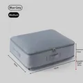 Durable expandable blue-gray storage bag in medium size with dimensions 52x42x15/30cm - M Blue